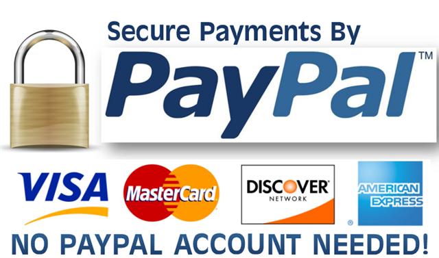 picture of we accept credit cards through paypal logo